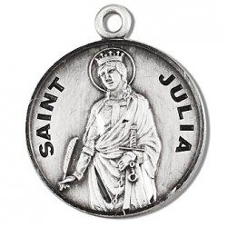 St. Julia Sterling Silver Round w/18" Chain - Boxed