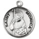 St. Monica Sterling Silver Round w/18" Chain - Boxed