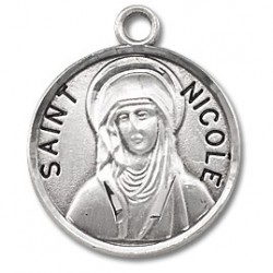 St. Nicole Sterling Silver Round w/18" Chain - Boxed