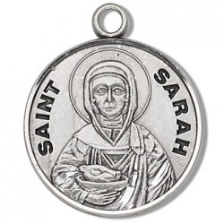 St. Sarah Sterling Silver Round w/18" Chain - Boxed