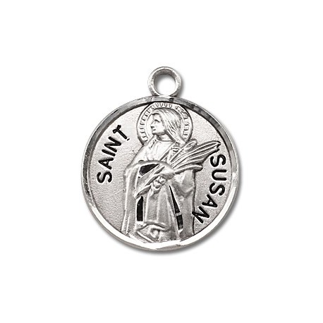 St. Susan Sterling Silver Round w/18" Chain - Boxed