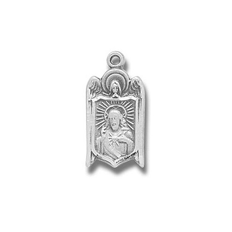 Angel Shield Scapular Sterling Silver 18" Chain - Boxed