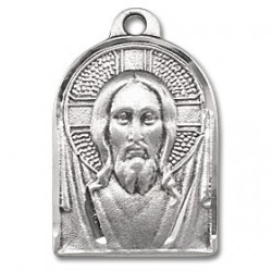 Sterling Silver Renaissance Jesus Medal 18" Chain Boxed