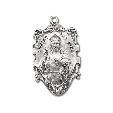 Sterling Silver Sacred Heart Medal w/24" Chain - Boxed