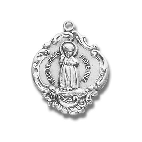 Sterling Silver Large Baroque Infant Jesus w/18" Chain - Boxed