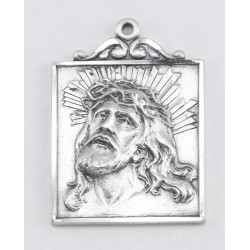 Sterling Silver Square Head of Christ w/24" Chain - Boxed