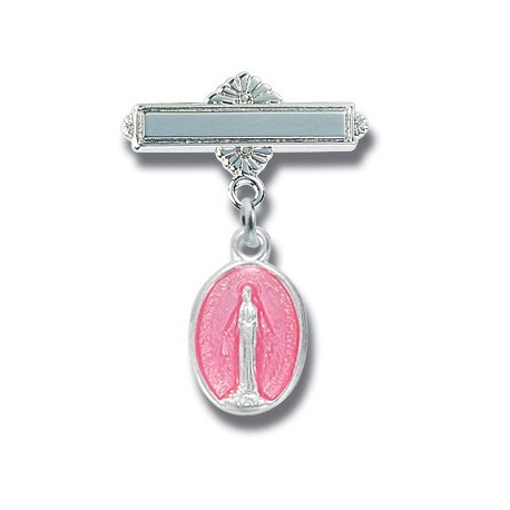 Sterling Silver Pink Tiny Miraculous Baby Pin - Boxed