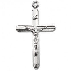 Sterling Silver Inlayed Crucifix w/20" Chain - Boxed