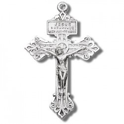 Sterling Silver Small Pardon Crucifix w/24" Chain - Boxed