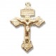 14K Gold Over Sterling Silver Small Pardon Crucifix w/24" Chain - Boxed