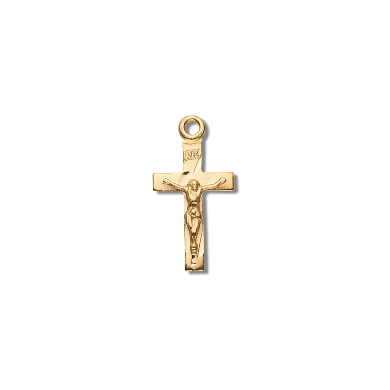 Gold over Sterling Tiny Crucifix 13