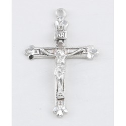 Sterling Silver Flair Tip Crucifix w/Bead Border w/20" Chain - Boxed
