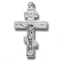 Sterling Silver Small Greek Crucifix w/18" Chain - Boxed