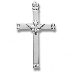Sterling Silver Medium Holy Spirit Cross w/18" Chain - Boxed