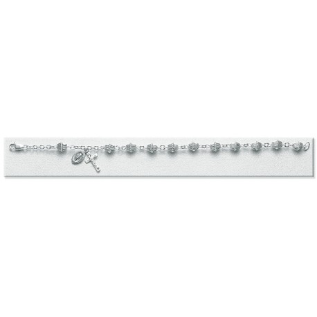 Sterling Silver Acorn Cap Rosary Bracelet - Boxed