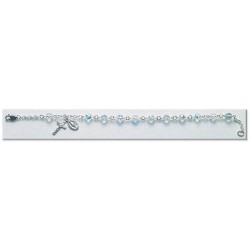 6mm Swarovski Fireball Crystal Sterling Silver Rosary Bracelet - Boxed