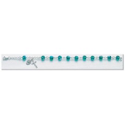 7mm Swarovski Emerald (AB) Sterling Silver Rosary Bracelet - Boxed