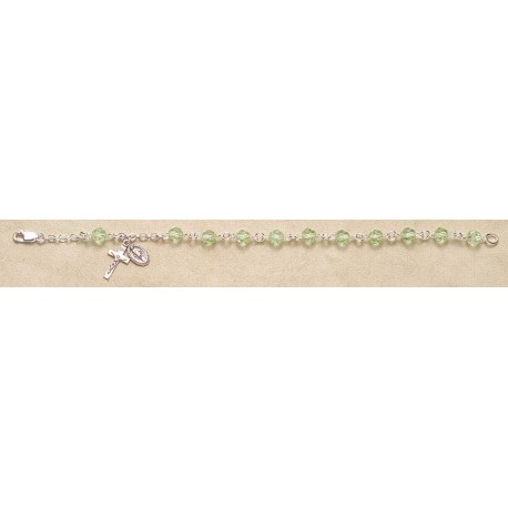 6mm Swarovski Crystallite Sterling Silver Rosary Bracelet - Boxed