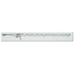 6mm Swarovski Crystal (AB) Sterling Silver Rosary Bracelet - Boxed