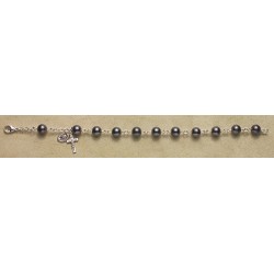8mm Hematite All Sterling Rosary Bracelet - Boxed