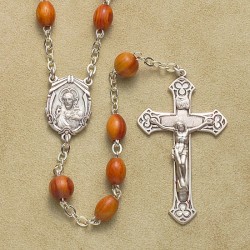 5x7 Rosewood Rosary with Sterling Crucifix & Center - Boxed