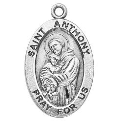 St. Anthony Sterling Silver Oval w/20" Chain - Boxed