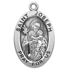 St. Joseph Sterling Oval w/20" Chain - Boxed