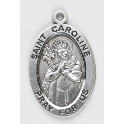 St. Caroline Sterling Silver Oval w/18" Chain - Boxed