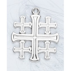 Sterling Silver Small Jerusalem Cross w/18" Chain - Boxed