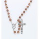 7mm Brown Round Wood Rosary - Boxed