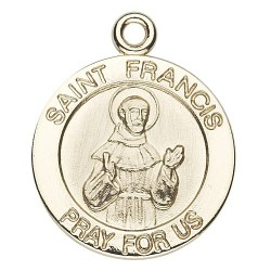 St. Francis 14K Small Round w/14K Jump Ring - Boxed