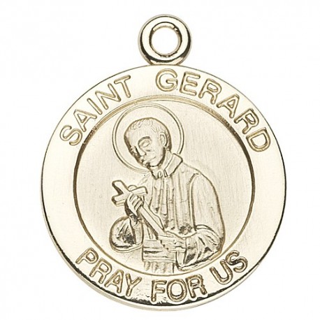 St. Gerard 14K Small Round w/14K Jump Ring - Boxed