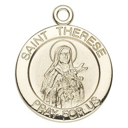 St. Therese 14K Small Round w/14K Jump Ring - Boxed