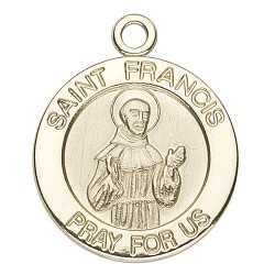 St. Francis 14K Round w/14K Jump Ring - Boxed