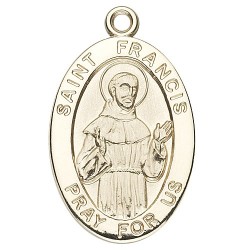 St. Francis 14K Oval w/14K Jump Ring - Boxed