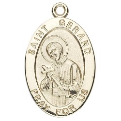 St. Gerard 14K Oval w/14K Jump Ring - Boxed