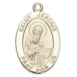 St. Jerome 14K Oval w/14K Jump Ring - Boxed