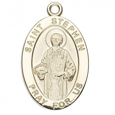St. Stephen 14K Oval w/14K Jump Ring - Boxed