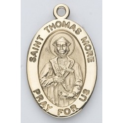 St. Thomas More 14K Oval w/14K Jump Ring - Boxed