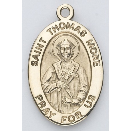 St. Thomas More 14K Oval w/14K Jump Ring - Boxed