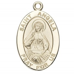 St. Angela 14K Oval w/14K Jump Ring - Boxed