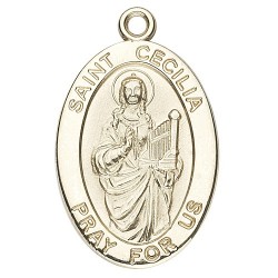St. Cecilia 14K Oval w/14K Jump Ring - Boxed