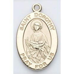St. Dorothy 14K Oval w/14K Jump Ring - Boxed