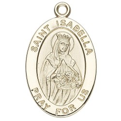 St. Isabella 14K Oval w/14K Jump Ring - Boxed