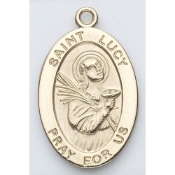 St. Lucy 14K Oval w/14K Jump Ring - Boxed