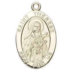 St. Therese 14K Oval w/14K Jump Ring - Boxed