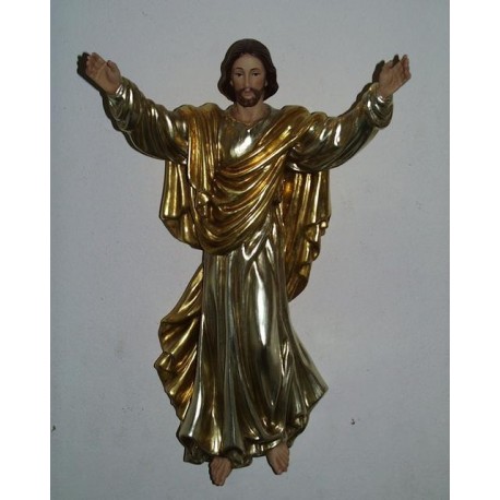 Risen Christ - Woodcarved 3/4 Relief with Gold & Silver Leaf