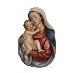 Our Lady and Child - Woodcarved Bust Relief