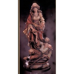 St. Elizabeth with Beggar - Woodcarved