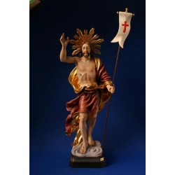 Risen Christ with Flag - Woodcarved